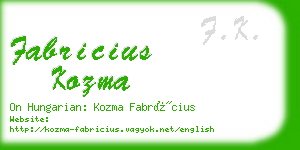 fabricius kozma business card